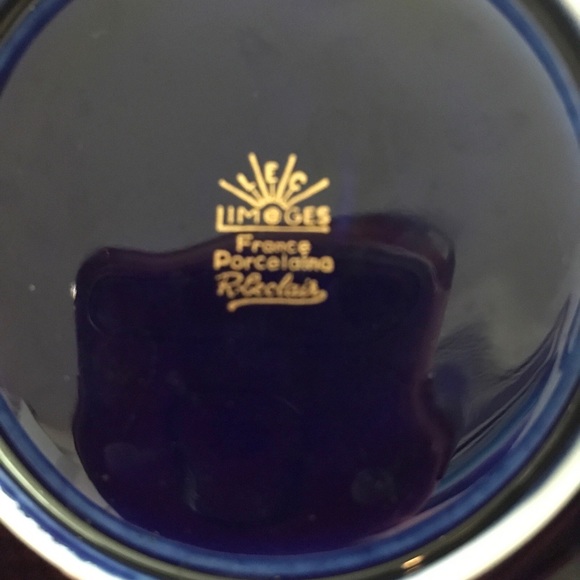 Limoges France, cobalt blue and gold dish - Picture 3 of 8